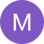 White letter M centered on a purple circular background
