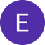 White letter E centered inside a purple circle